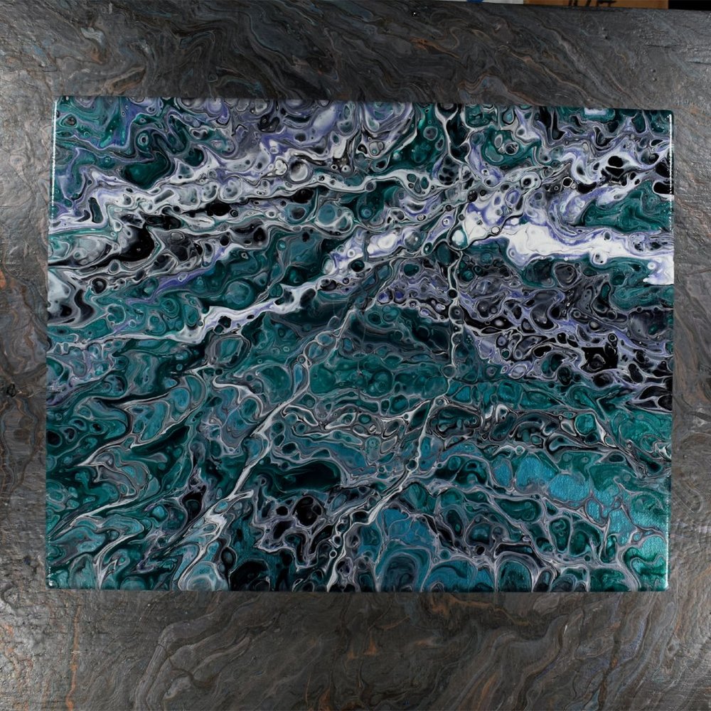 Acrylic Pour Painting 11x14 Clear coated